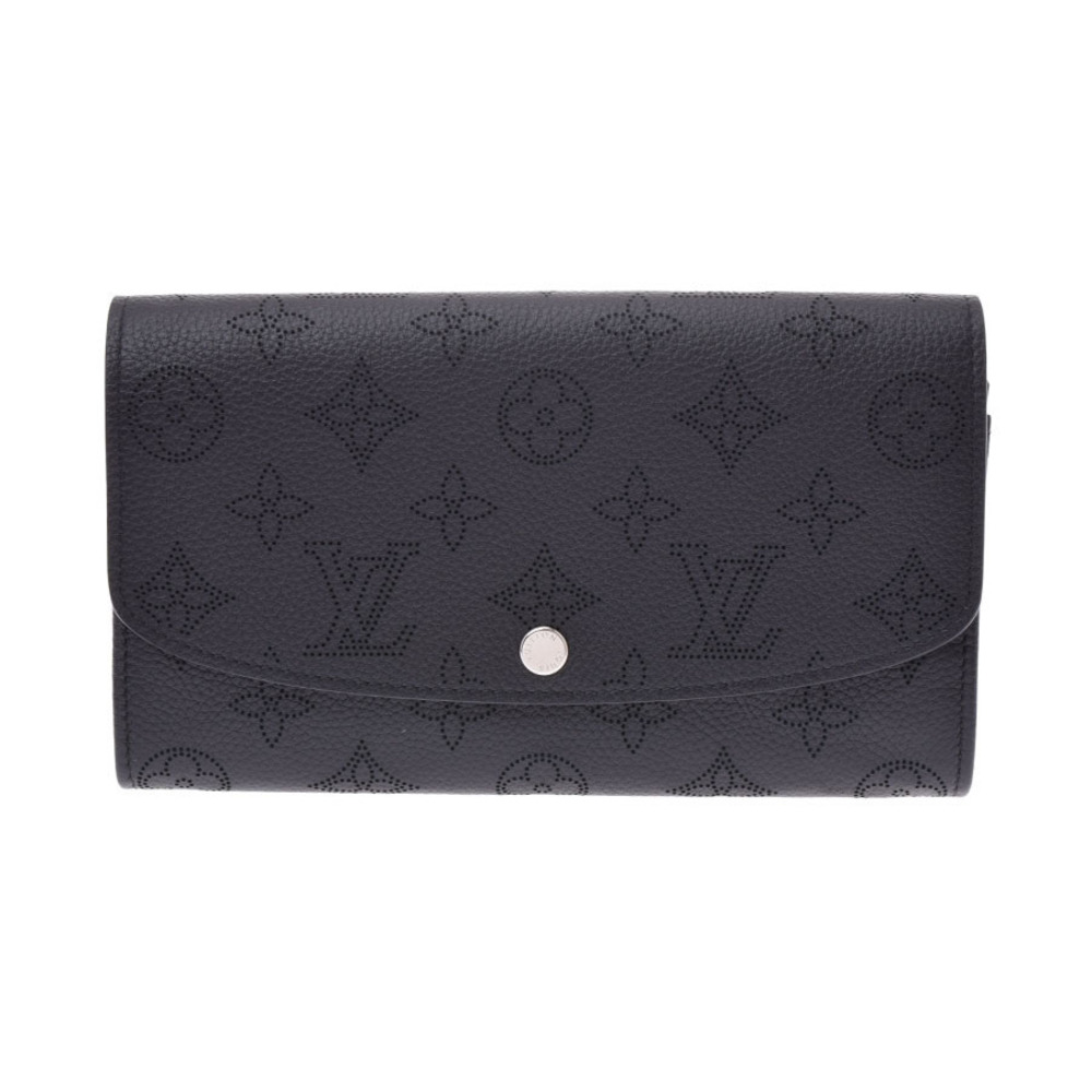 Louis Vuitton Mahina Portefeuille Wallet Iris Black Leather Long